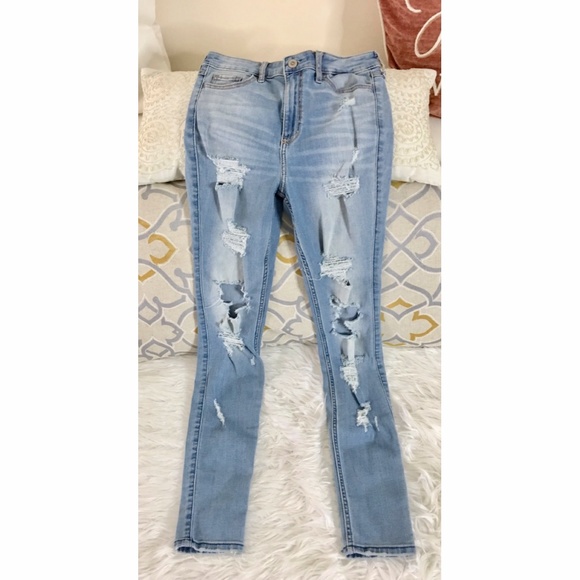 Hollister Denim - Super Skinny Distressed Jeans, Size 26